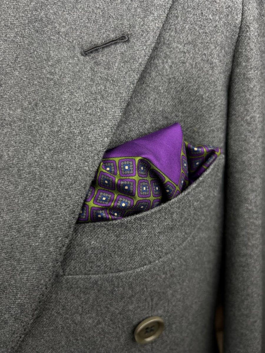 Handmade Vintage Pocket-square #3062 - Image 2