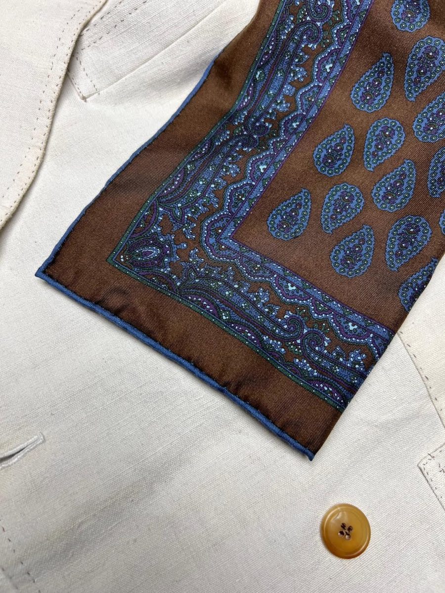 Handmade Vintage Pocket-square #3069 - Image 4